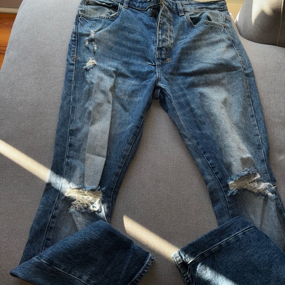 Ksubi Distressed Blue Men's Slim Straight Jeans